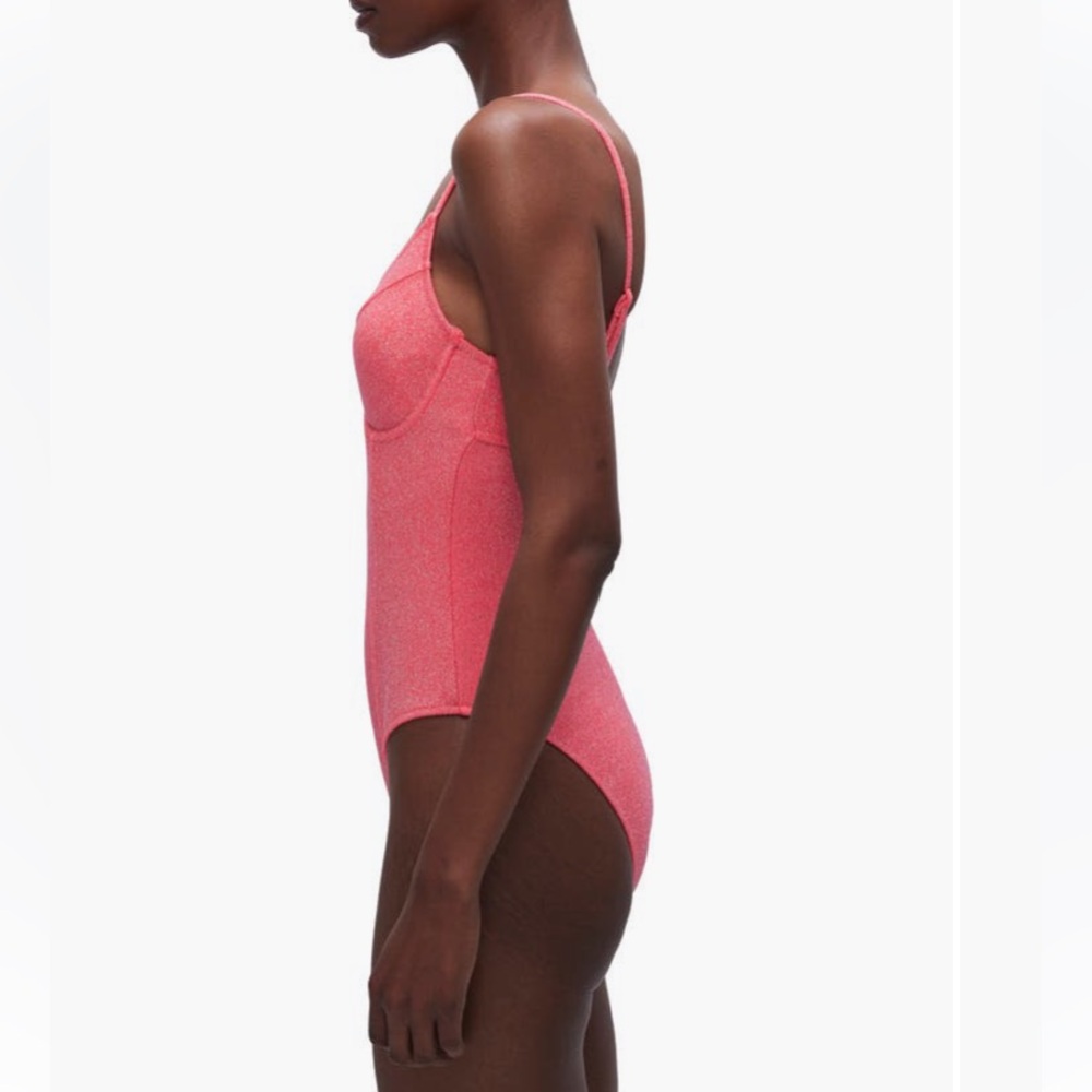 Good American Sparkle Show Off Underwire One-Piece Swimsuit 1 (fits like 2-4 US) - Picture 2 of 14